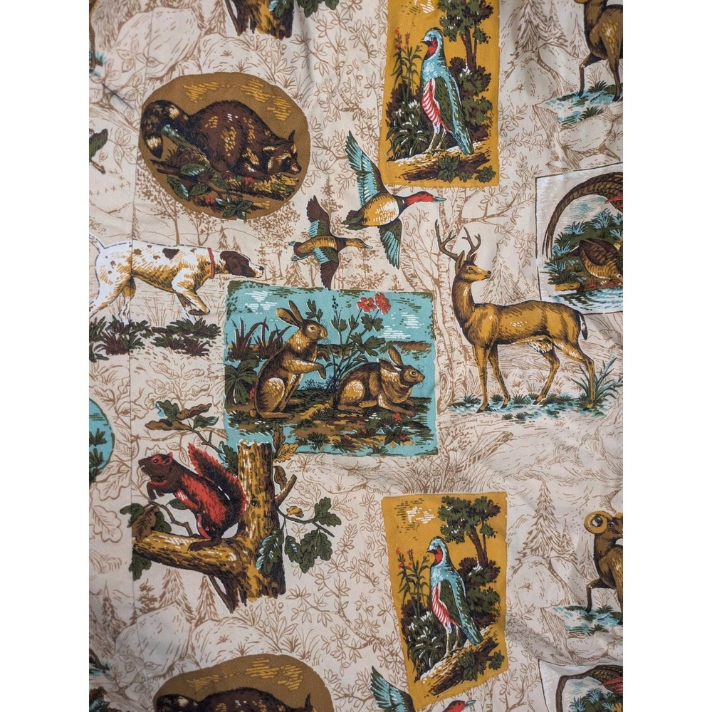 True Vintage MCM Curtains Animal print Hunting Lodge Cabin theme pinch‎ pleat